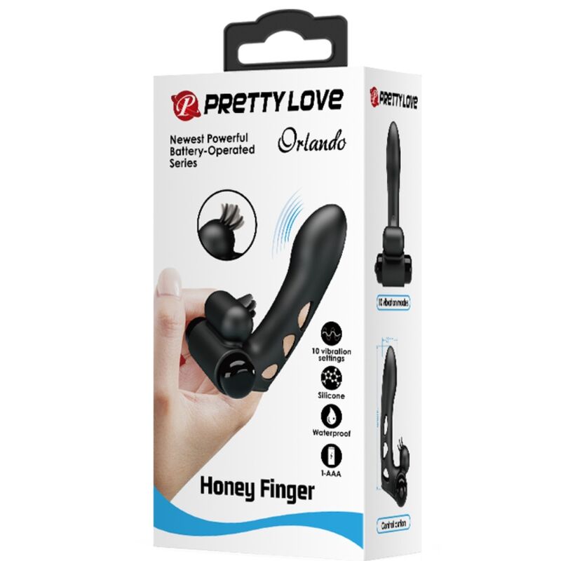 PRETTY LOVE - ORLANDO BLACK VIBRATOR FINGER COVER - Kink&Play