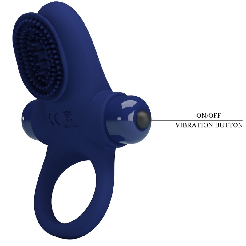 PRETTY LOVE - PALLE RING WITH VIBRATION BLUE - Kink&Play