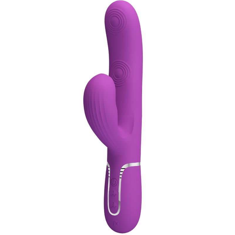 PRETTY LOVE - PERLITA 3 IN 1 MULTIFUNCTION RABBIT VIBRATOR PURPLE - Kink&Play