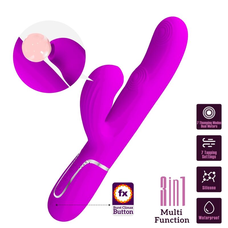 PRETTY LOVE - PERLITA MULTIFUNCTION 3 IN 1 G - SPOT VIBRATOR VIOLET - Kink&Play