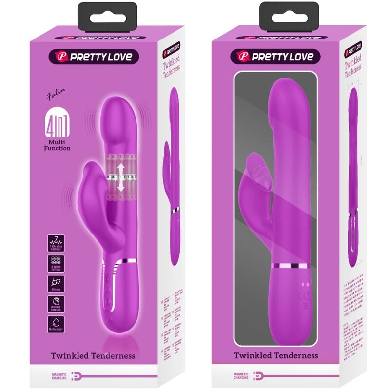 PRETTY LOVE - RABBIT VIBRATOR PEARLS VIOLET - Kink&Play