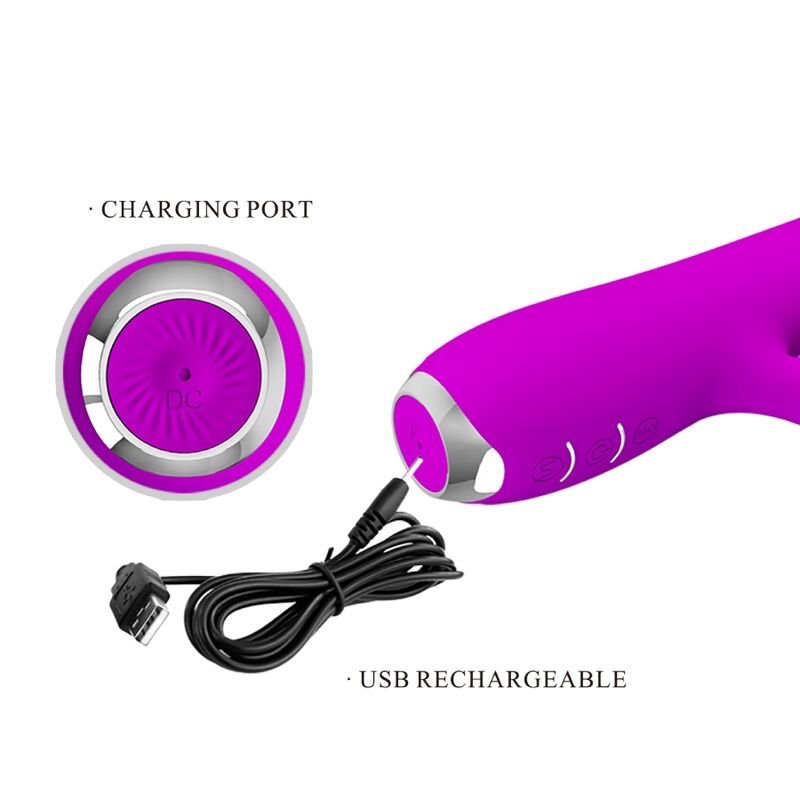 PRETTY LOVE - RACHEL RECHARGEABLE VIBRATOR WITH STIMULATING WAVES PURPLE - Kink&Play