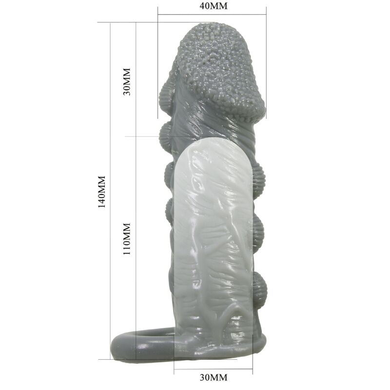 PRETTY LOVE - REALISTIC PENIS ENLARGER AND DELAY SLEEVE GREY - Kink&Play