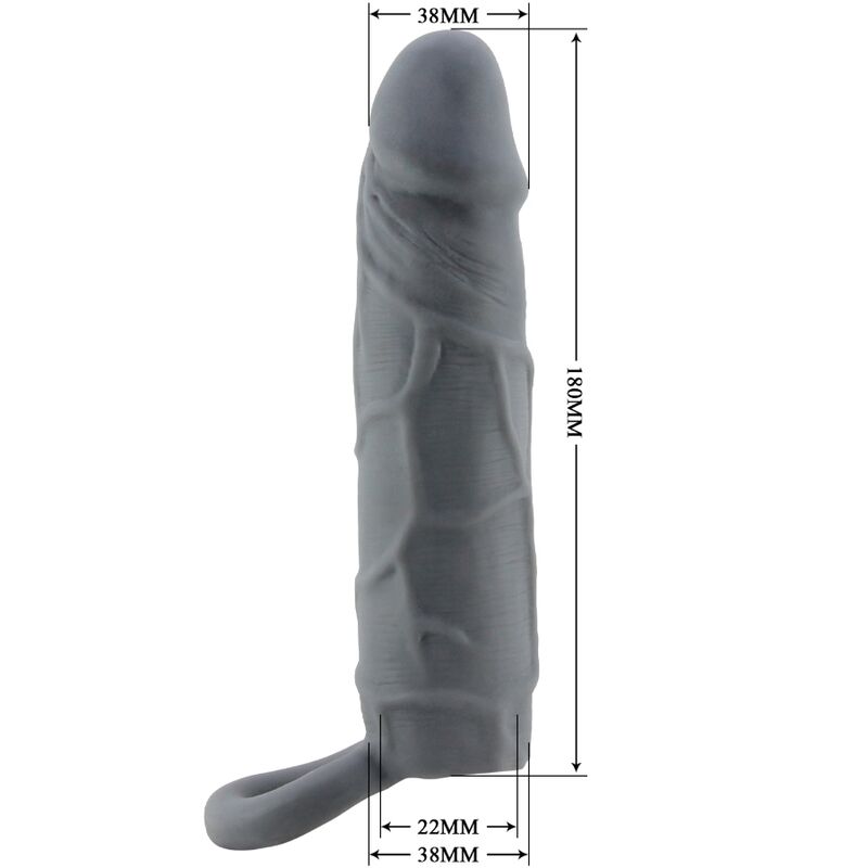 PRETTY LOVE - REALISTIC SKIN PENIS SLEEVE DARK GREY - Kink&Play
