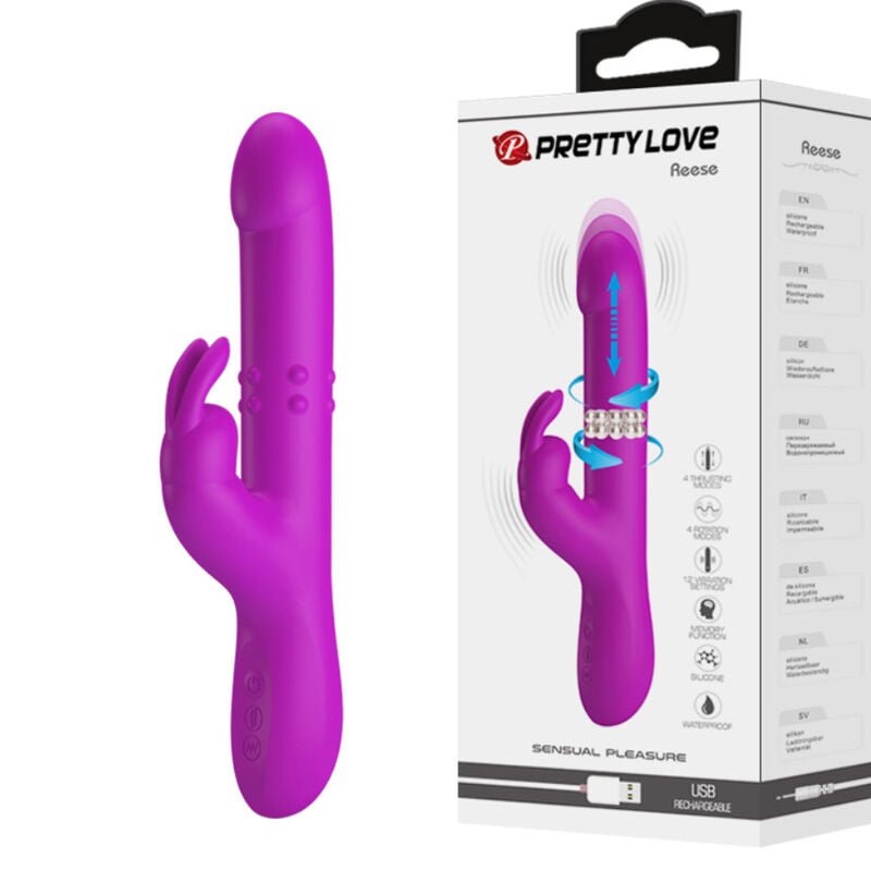 PRETTY LOVE - REESE VIBRATOR WITH PURPLE ROTATION - Kink&Play