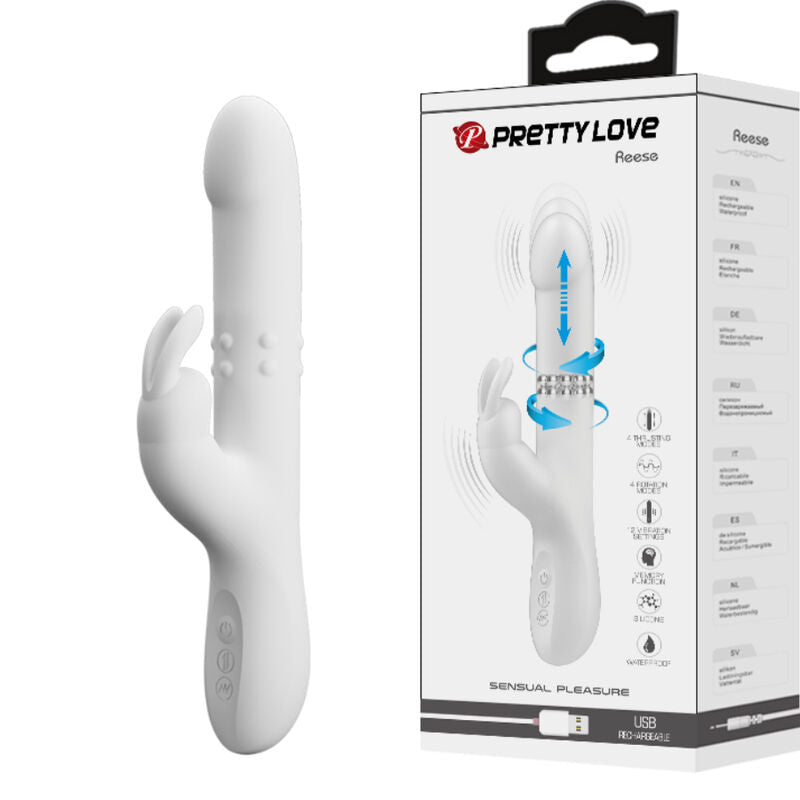 PRETTY LOVE - REESE VIBRATOR WITH SILVER ROTATION - Kink&Play