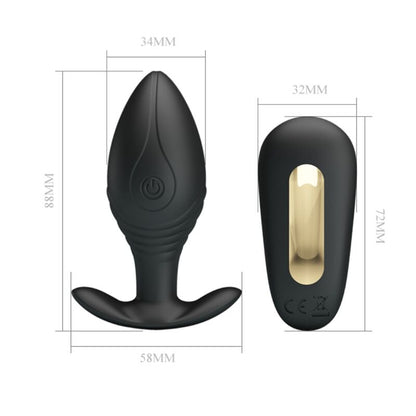 PRETTY LOVE - REGINA ANAL PLUG RECHARGEABLE VIBRATOR BLACK - Kink&Play