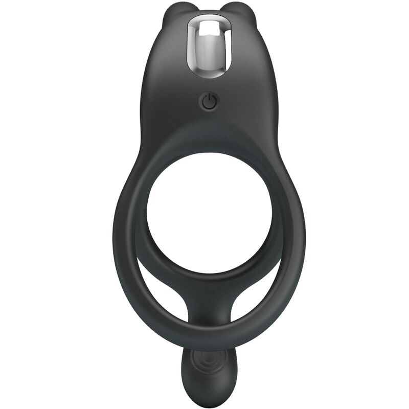 PRETTY LOVE - SETH DOUBLE VIBRATING RING RABBIT 7 VIBRATIONS BLACK - Kink&Play