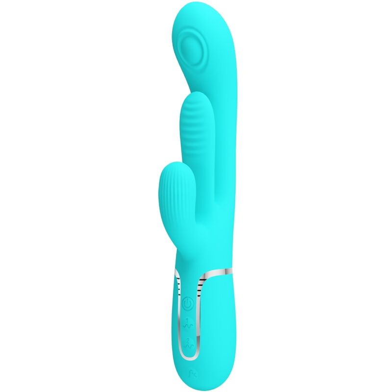 PRETTY LOVE - SHANIA TRIPLE RABBIT MULTIFUNCTION VIBRATOR 3 IN 1 BLUE - Kink&Play