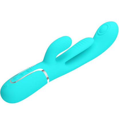 PRETTY LOVE - SHANIA TRIPLE RABBIT MULTIFUNCTION VIBRATOR 3 IN 1 BLUE - Kink&Play