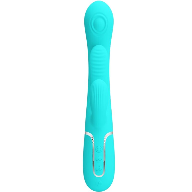 PRETTY LOVE - SHANIA TRIPLE RABBIT MULTIFUNCTION VIBRATOR 3 IN 1 BLUE - Kink&Play