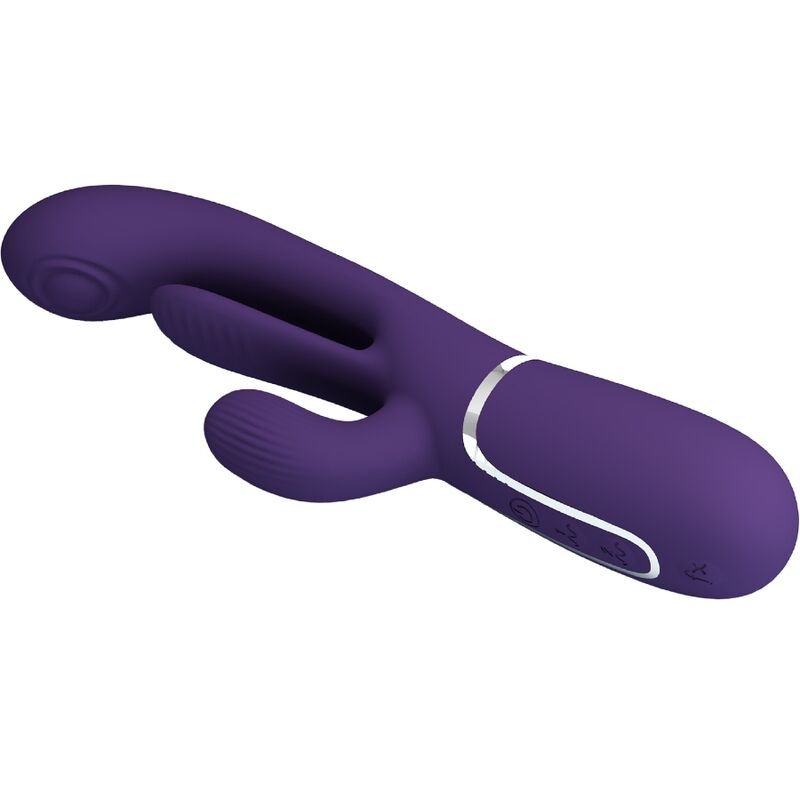 PRETTY LOVE - SHANIA TRIPLE RABBIT VIBRATOR MULTIFUNCTION PURPLE - Kink&Play
