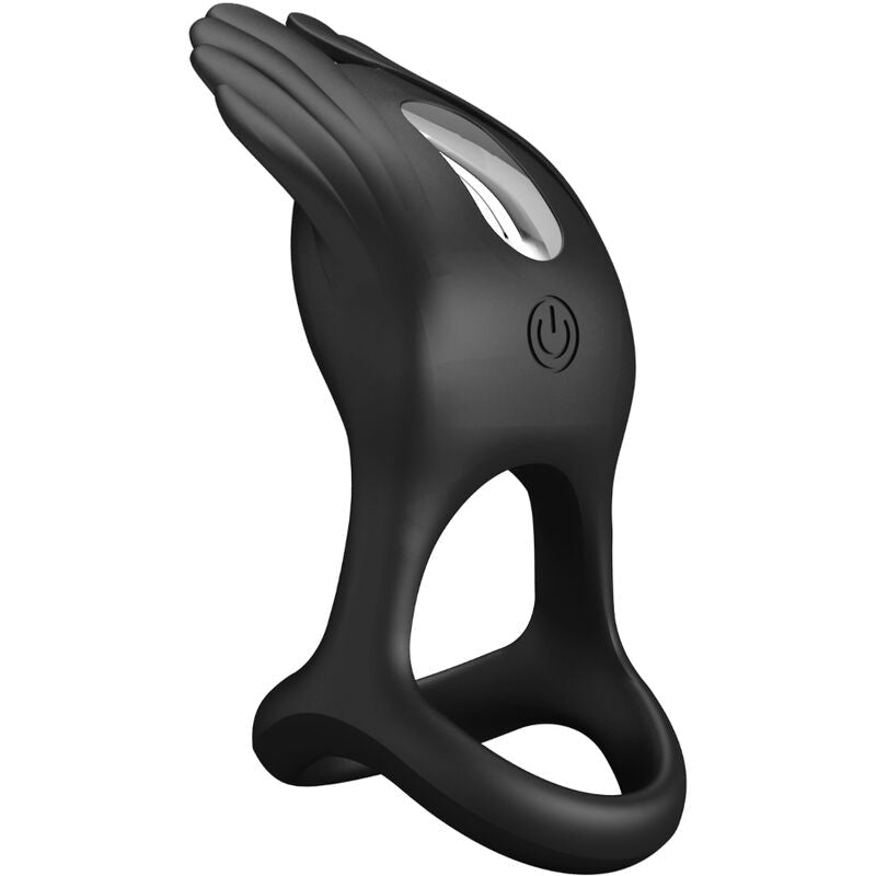 PRETTY LOVE - SILAS VIBRANT PENIS RING 7 VIBRATIONS BLACK SILICONE - Kink&Play