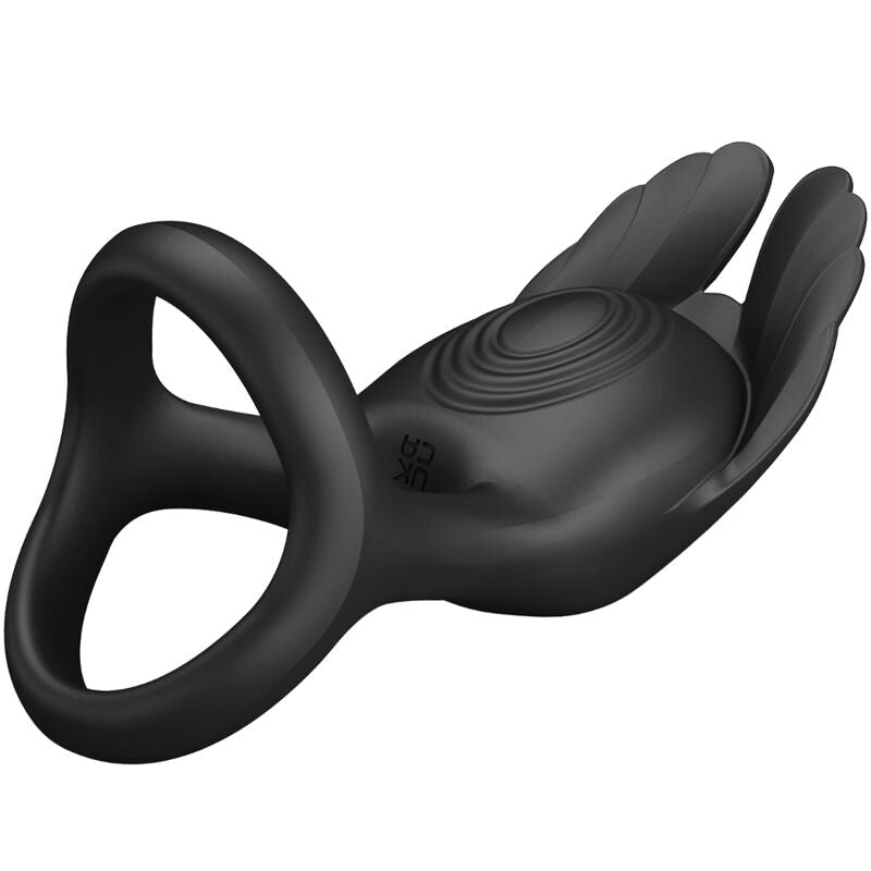 PRETTY LOVE - SILAS VIBRANT PENIS RING 7 VIBRATIONS BLACK SILICONE - Kink&Play