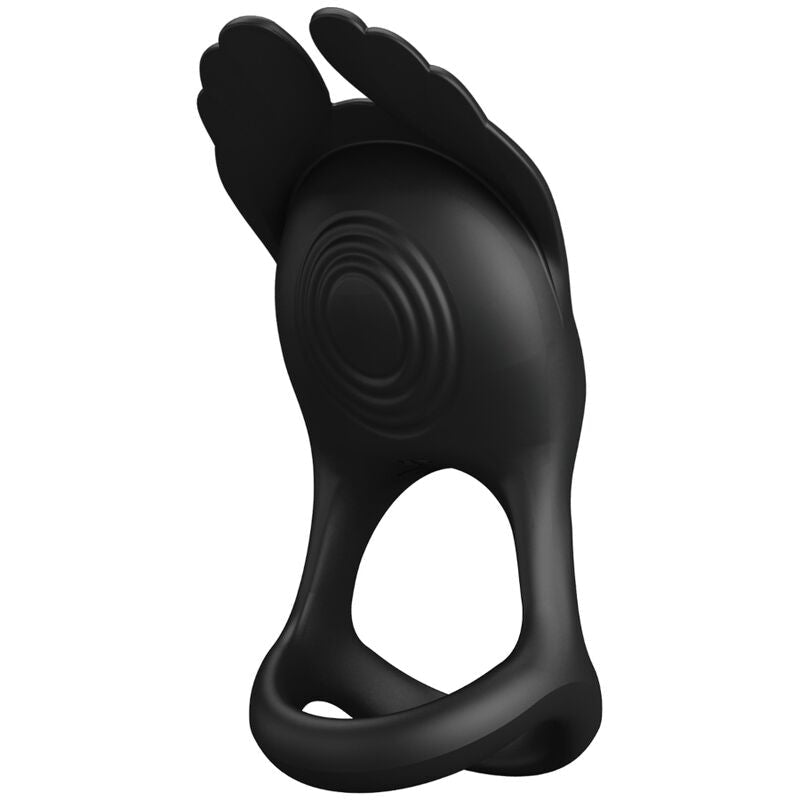 PRETTY LOVE - SILAS VIBRANT PENIS RING 7 VIBRATIONS BLACK SILICONE - Kink&Play