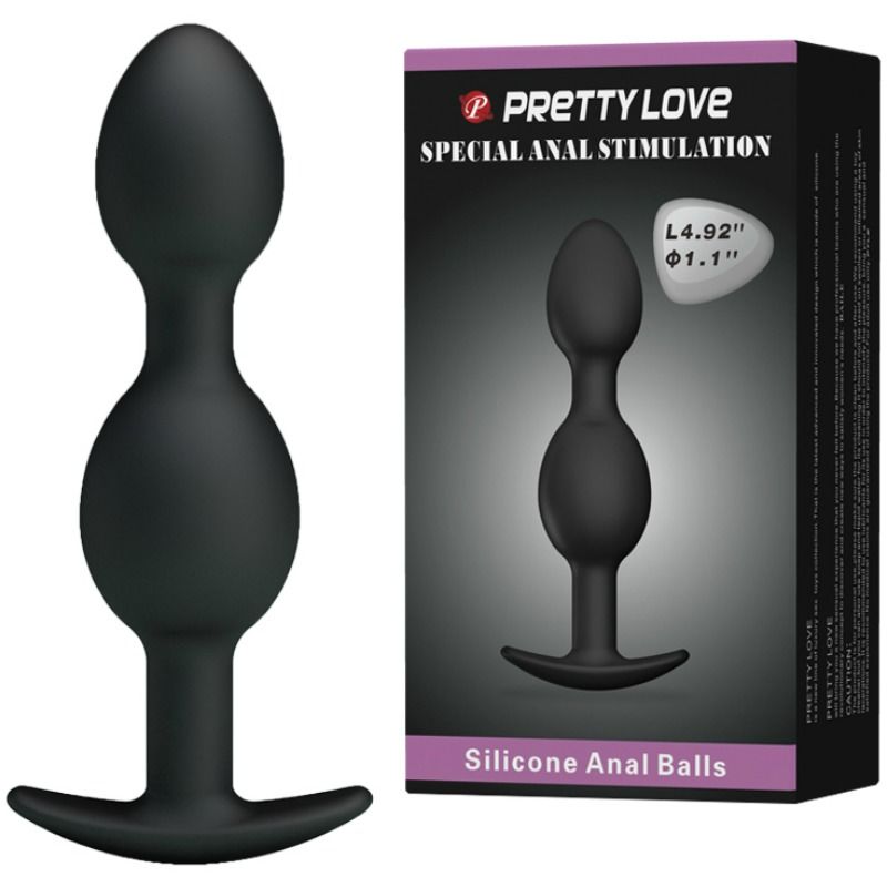 PRETTY LOVE - SILICONE ANAL BALLS 12.5 CM BLACK - Kink&Play