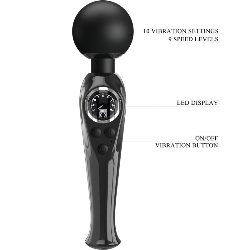 PRETTY LOVE - SKYLER VIBRATOR WAND BLACK - Kink&Play