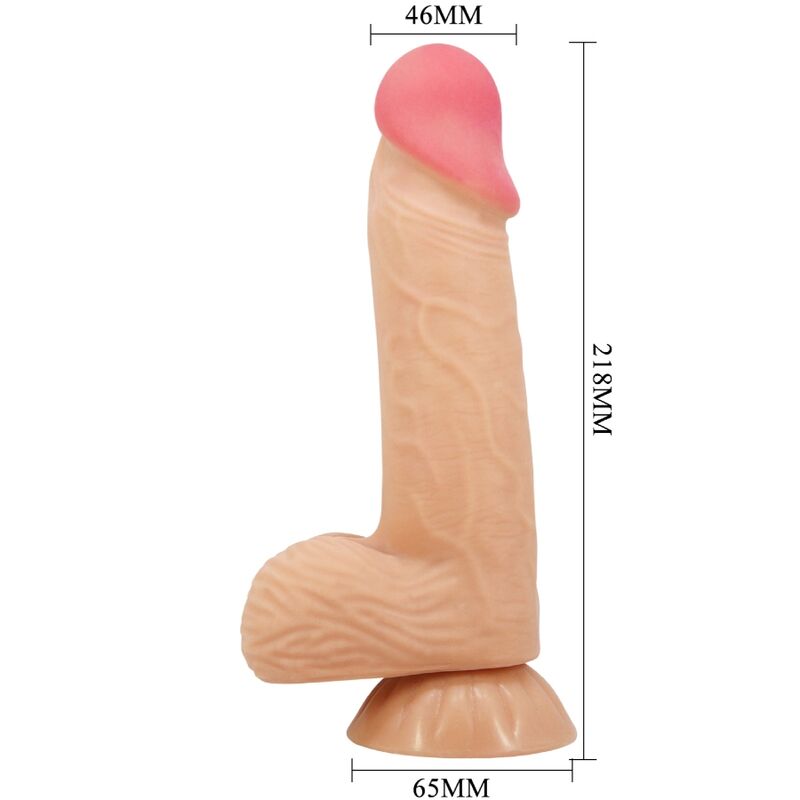 PRETTY LOVE - SLIDING SKIN SERIES REALISTIC DILDO WITH SLIDING SKIN SUCTION CUP 20.6 CM - Kink&Play