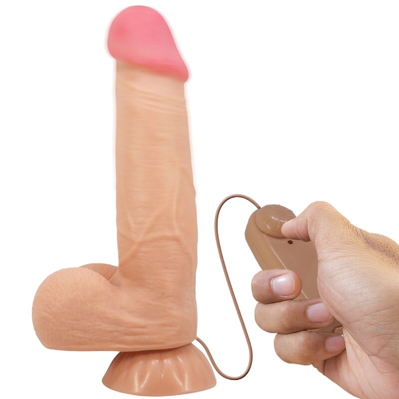 PRETTY LOVE - SLIDING SKIN SERIES REALISTIC DILDO WITH SLIDING SKIN SUCTION CUP REMOTE CONTROL FLESH 21.8 CM - Kink&Play