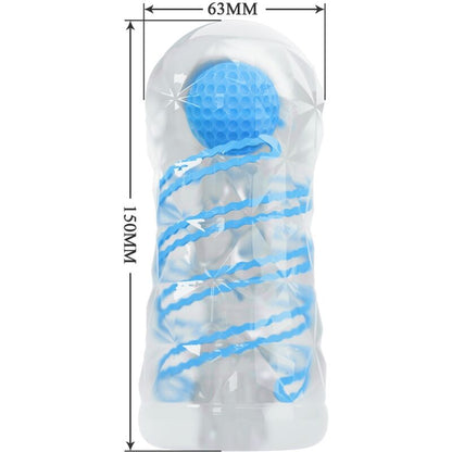 PRETTY LOVE - SMALL MASTURBATOR WITH BLUE SPIRALS - Kink&Play