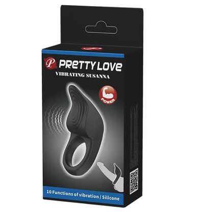 PRETTY LOVE - SUSANNA VIBRATING PENIS RING BLACK - Kink&Play