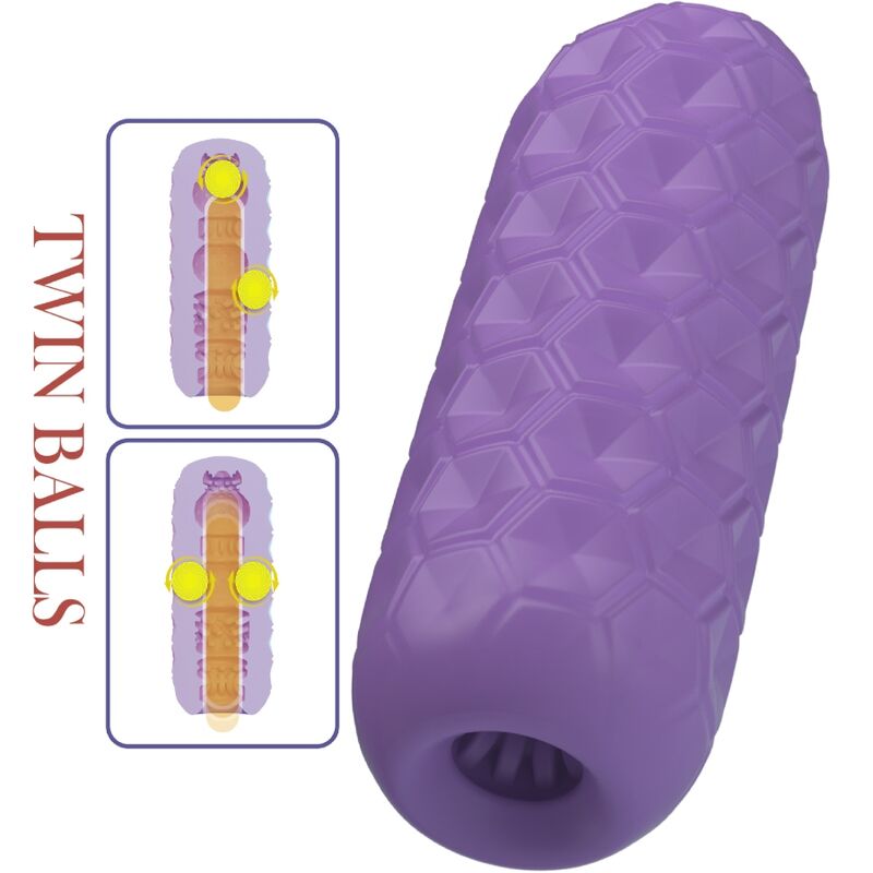 PRETTY LOVE - TWIN BALLS MALE MASTURBATOR PURPLE - Kink&Play