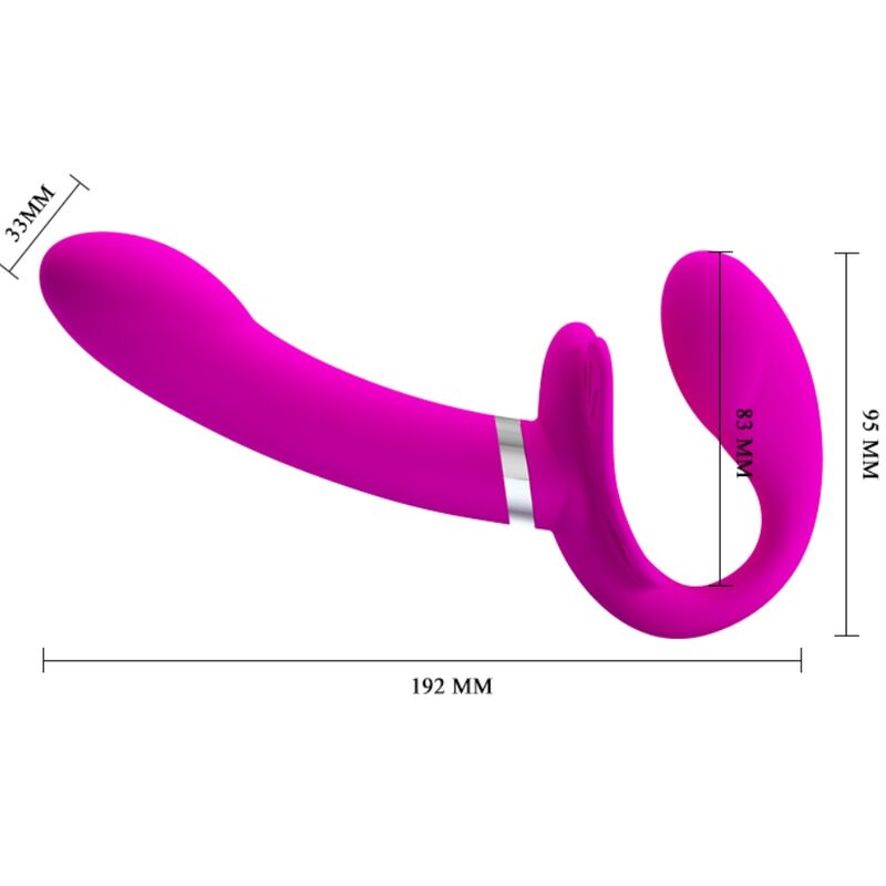 PRETTY LOVE - VALERIE DOUBLE STRAP - ON VIBRATOR 12 VIBRATIONS PURPLE - Kink&Play