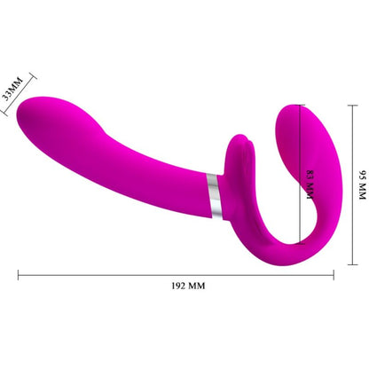 PRETTY LOVE - VALERIE DOUBLE STRAP - ON VIBRATOR 12 VIBRATIONS PURPLE - Kink&Play