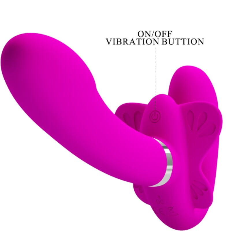 PRETTY LOVE - VALERIE DOUBLE STRAP - ON VIBRATOR 12 VIBRATIONS PURPLE - Kink&Play