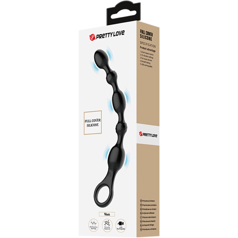 PRETTY LOVE - VAN ANAL BALLS 10 VIBRATIONS RECHARGEABLE SILICONE - Kink&Play
