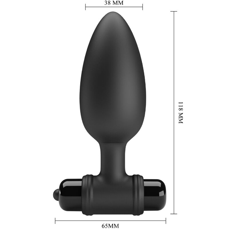 PRETTY LOVE - VIBRA BUTT PLUG 2 ANAL PLUG 10 VIBRATIONS BLACK - Kink&Play
