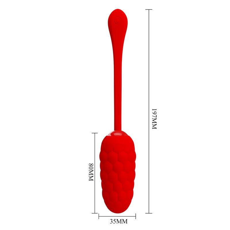 PRETTY LOVE - VIBRATING EGG WITH RED RECHARGEABLE MARINE TEXTURE - Kink&Play