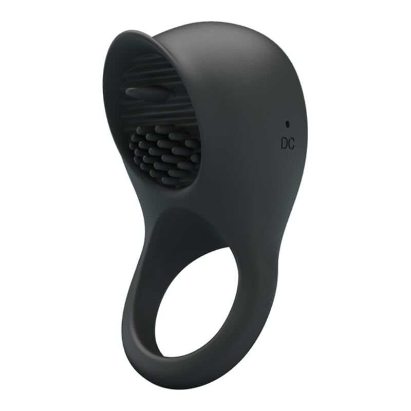 PRETTY LOVE - VIBRATING PENIS RING WITH BLACK TONGUE - Kink&Play