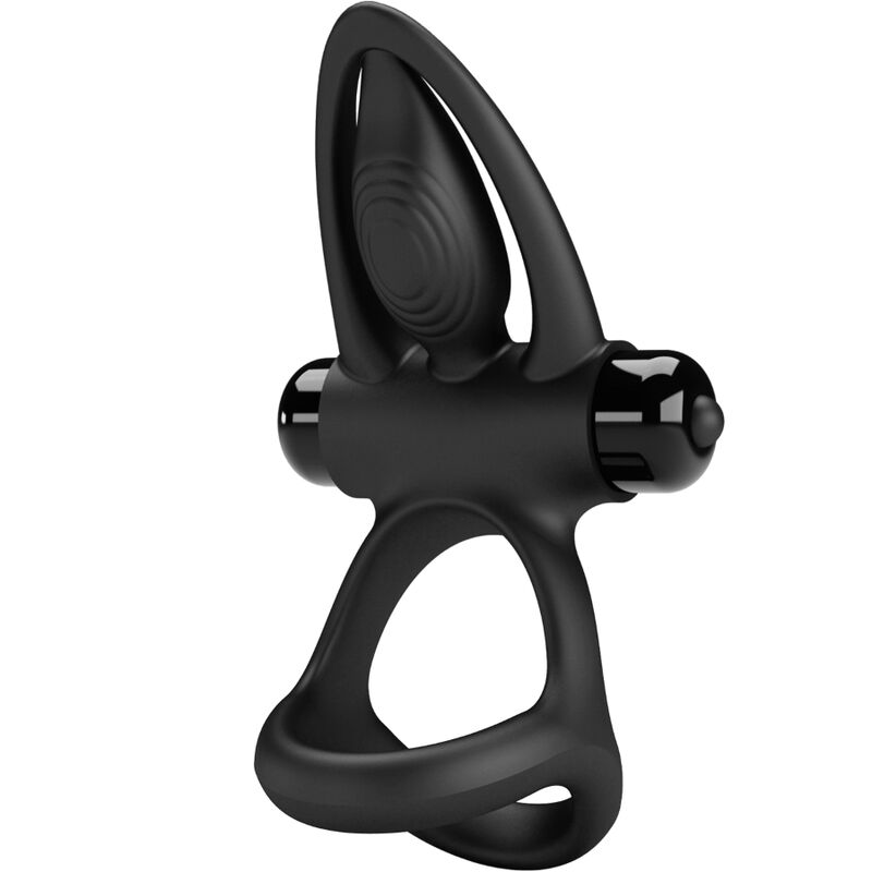 PRETTY LOVE - VIBRATING RING 10 VIBRATIONS BLACK SILICONE - Kink&Play