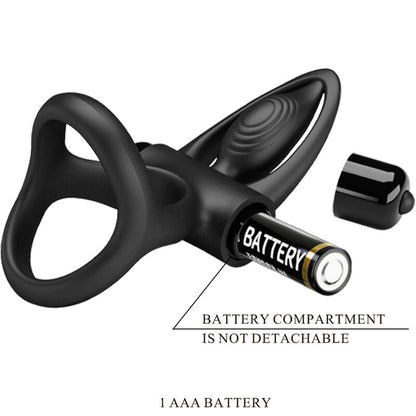 PRETTY LOVE - VIBRATING RING 10 VIBRATIONS BLACK SILICONE - Kink&Play