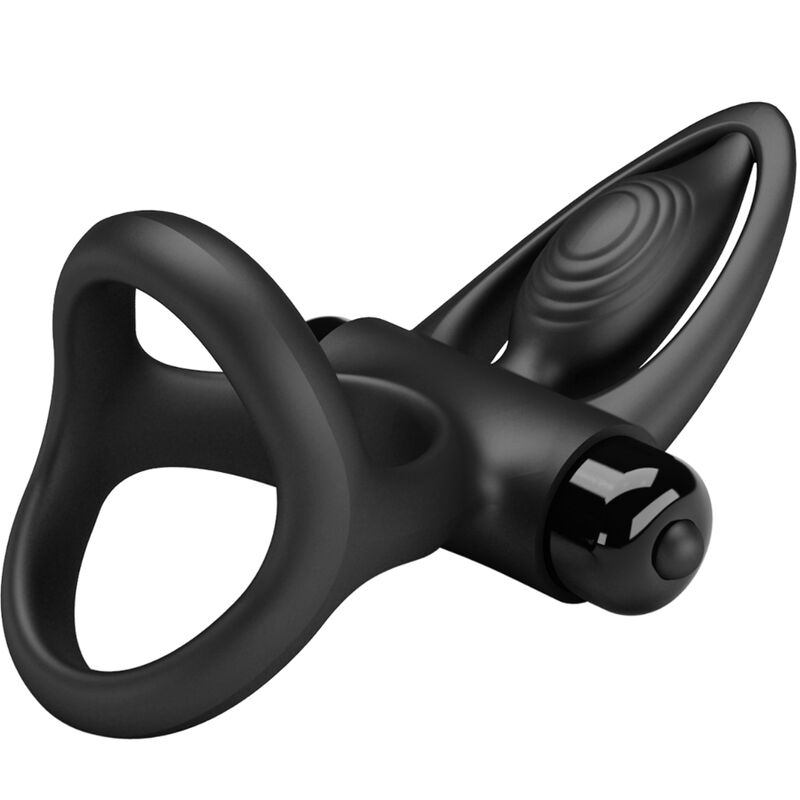 PRETTY LOVE - VIBRATING RING 10 VIBRATIONS BLACK SILICONE - Kink&Play
