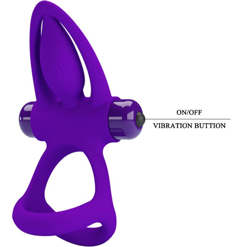 PRETTY LOVE - VIBRATOR RING 10 VIBRATIONS VIOLET SILICONE - Kink&Play