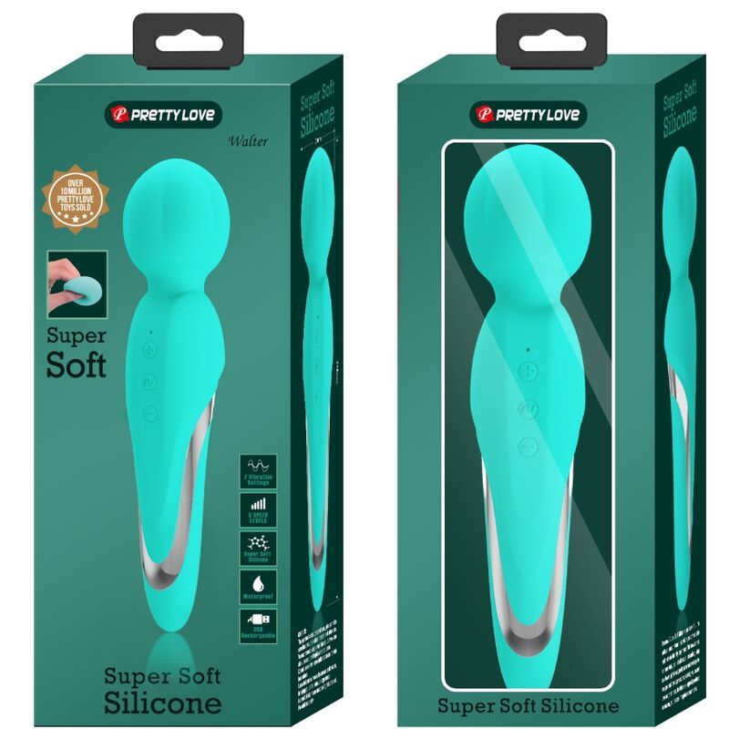 PRETTY LOVE - WALTER VIBRATOR WAND AQUA GREEN - Kink&Play
