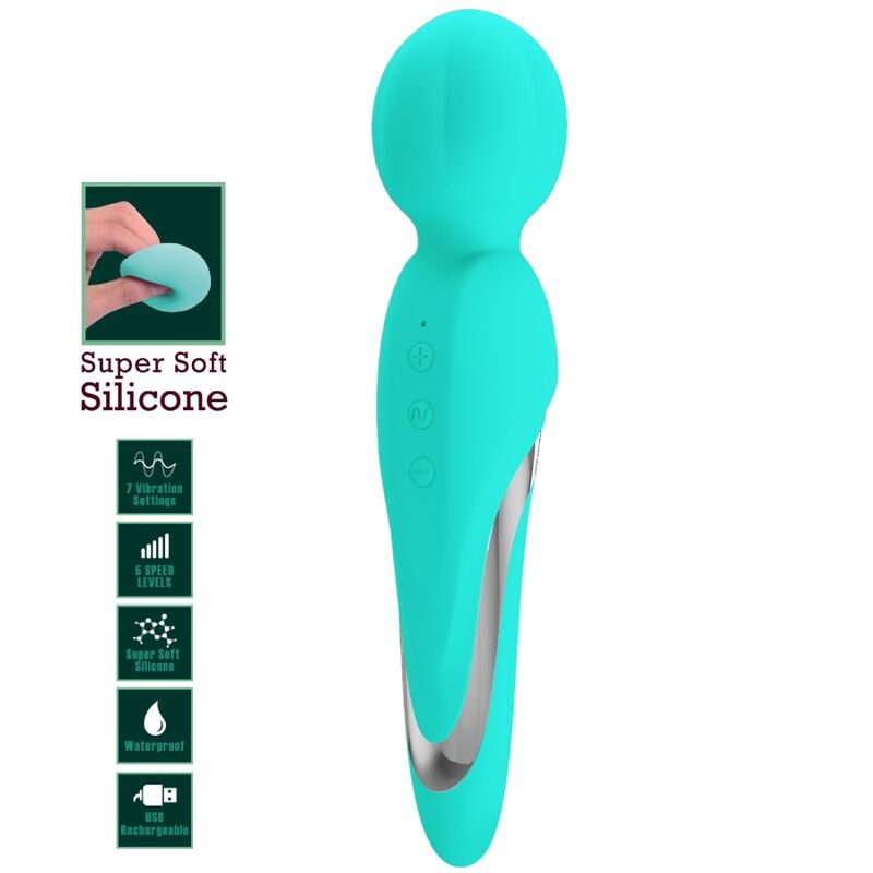 PRETTY LOVE - WALTER VIBRATOR WAND AQUA GREEN - Kink&Play