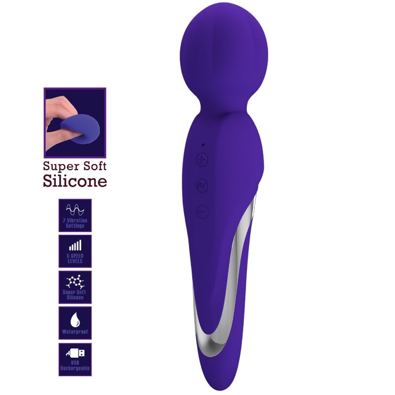 PRETTY LOVE - WALTER VIBRATOR WAND PURPLE - Kink&Play