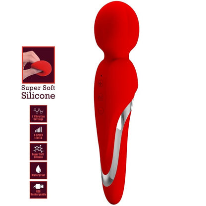 PRETTY LOVE - WALTER VIBRATOR WAND RED - Kink&Play