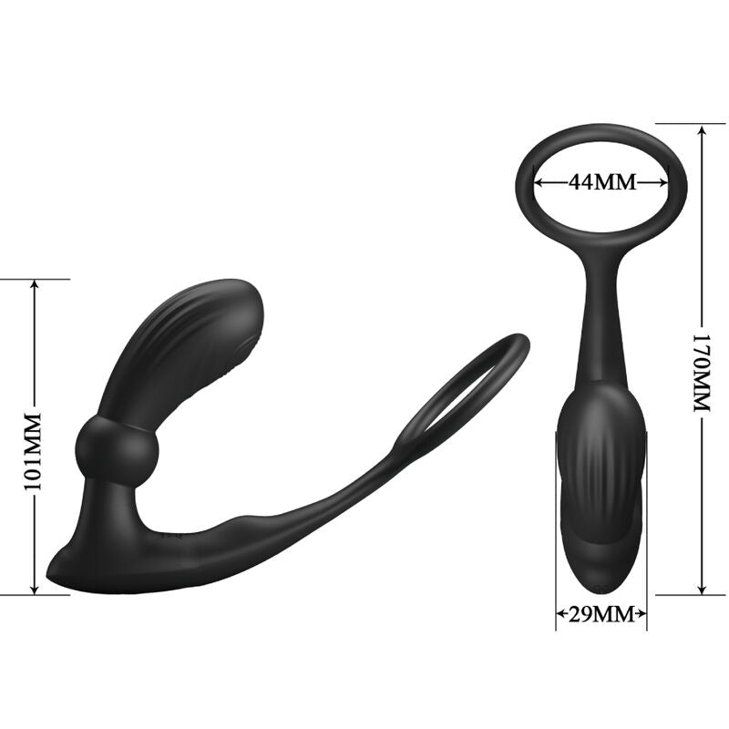 PRETTY LOVE - WARREN BLACK ANAL RING & VIBRATOR - Kink&Play