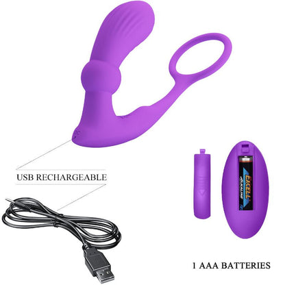 PRETTY LOVE - WARREN VIOLET ANAL RING & VIBRATOR - Kink&Play