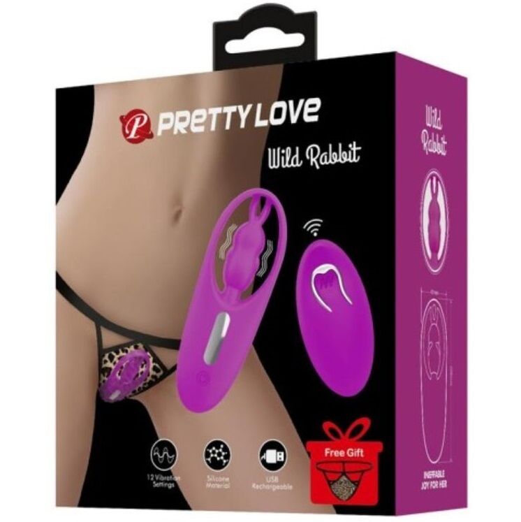 PRETTY LOVE - WILD RABBIT STIMULATOR FOR PANTIES WITH REMOTE CONTROL LILAC - Kink&Play