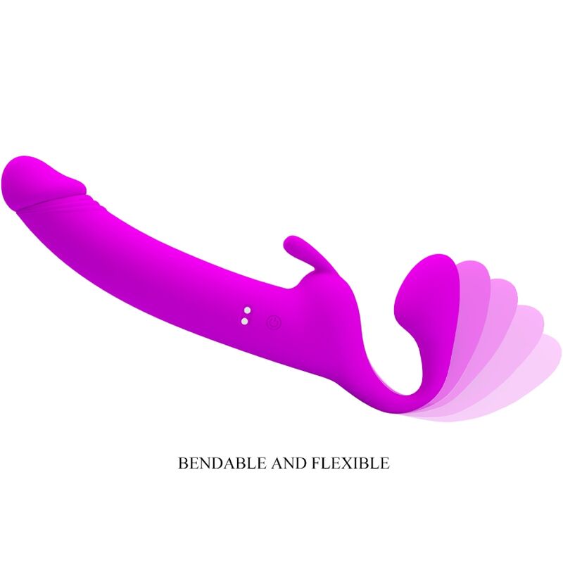 PRETTY LOVE - ZANINI STRAPLESS STRAP - ON 10 VIBRATIONS PURPLE - Kink&Play