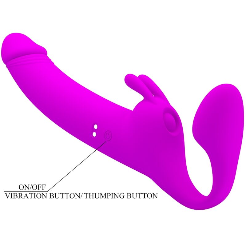 PRETTY LOVE - ZANINI STRAPLESS STRAP - ON 10 VIBRATIONS PURPLE - Kink&Play