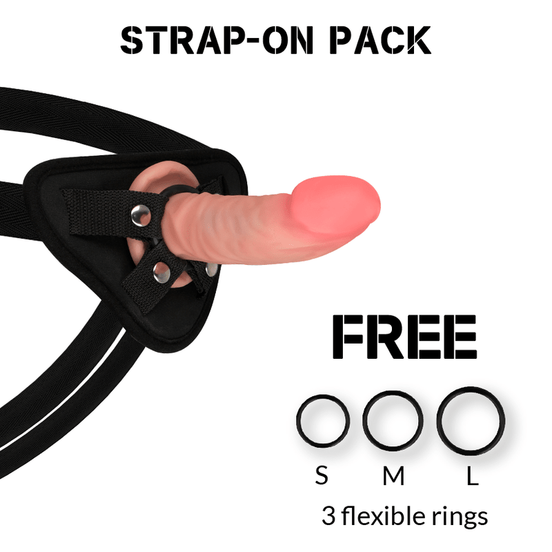 ROCKARMY - HARNESS + DUAL DENSITY TIGER REALISTIC DILDO 14 CM - O - 4.46 CM - Kink&Play