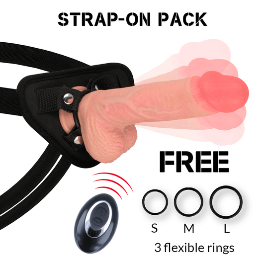 ROCKARMY - HARNESS + LIQUID SILICONE VIBRATOR PREMIUM APACHE REMOTE CONTROL 20.5 CM - O - 4.62 CM - Kink&Play
