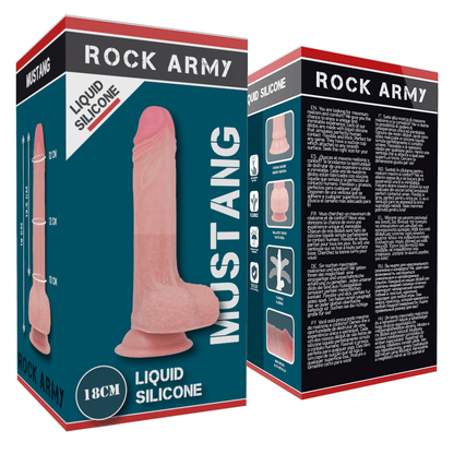 ROCKARMY - LIQUID SILICONE PREMIUM MUSTANG REALISTIC 18 CM - O - 4.14 CM - Kink&Play