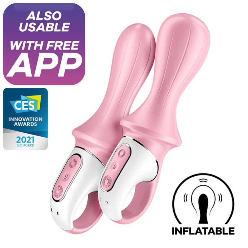 SATISFYER - AIR PUMP BOOTY 5+ INFLATABLE ANAL VIBRATOR PINK - Kink&Play